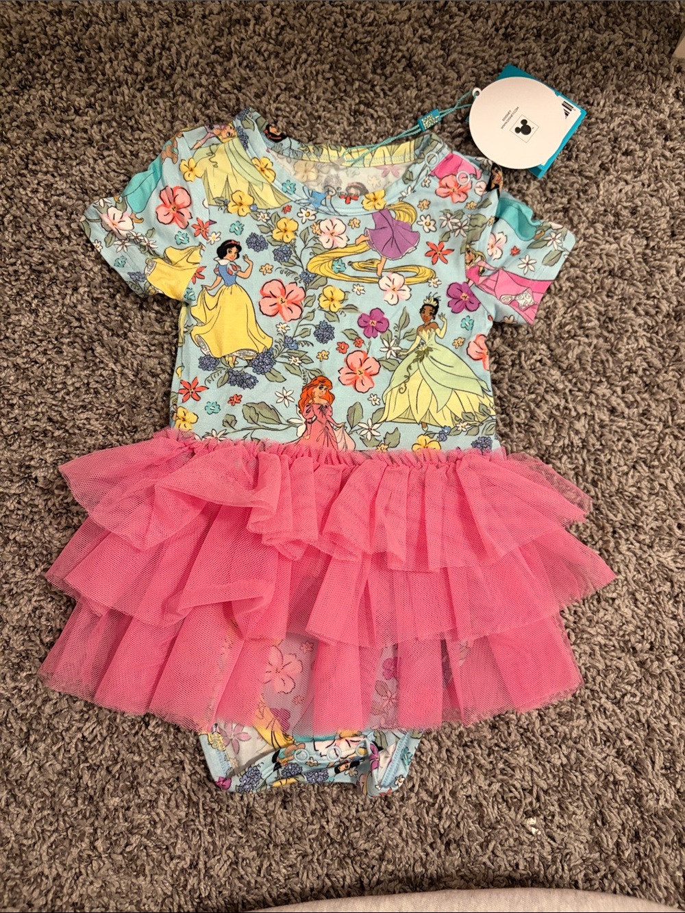 Posh Peanut Light Blue and Pink Disney Princess Tutu Dress